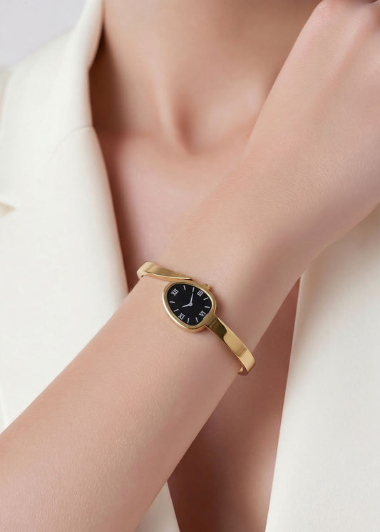 Minimal Gold Bangle Watch