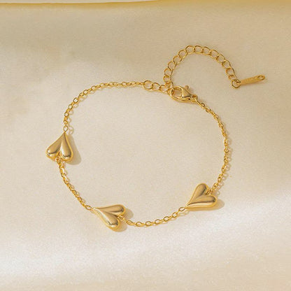 Adjustable Gold Heart Bracelet