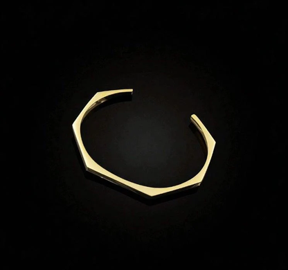 Mens Stainless Steel Octagon Cuff Bracelet