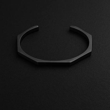 Mens Stainless Steel Octagon Cuff Bracelet